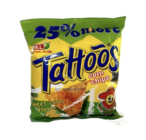 W.L. - Tattoos Corn Chips - Sweet Corn Flavor - 30g