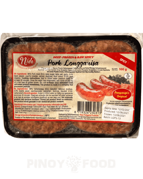 Nida - Pork Longganisa - Spicy - 500g -  VERSANDRISIKO