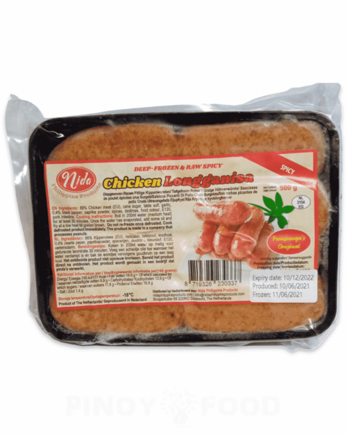 Nida - Chicken Longganisa - Spicy - 500g -  VERSANDRISIKO