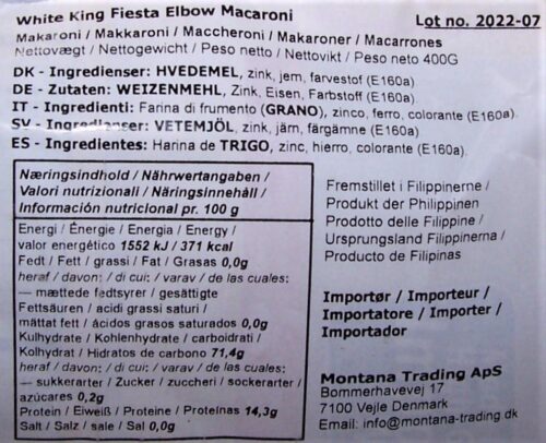 White King - Fiesta - Elbow Macaroni - 400g – Bild 2