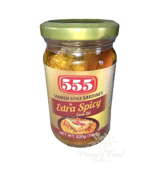 555 - Spanish Style Sardines in Extra Spicy Corn Oil - 220g