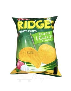 Oishi - Ridges - Potato Chips - Onion & Garlic Flavor - 60g