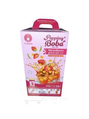 O's Bubble - Popping Boba DIY Kit - Strawberry Green Tea- 240g