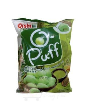 Oishi - O Puff - Matcha Green Tea Cream Filled Marshmallows - 84g (24pcs)